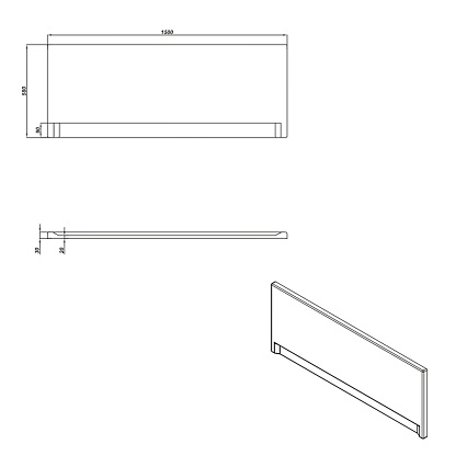 Фронтальная панель Cersanit Universal PA-TYPE1*150 150 см