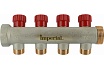 Коллектор с вентильными кранами Imperial 1-1/2-4вых. никелированный (Италия) (40мм) 855.04