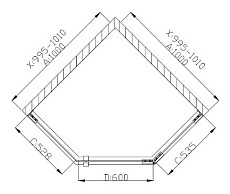 Поддон для душа Grossman Status ST-100D 100x100 пятиугольный