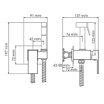 Смеситель WasserKRAFT A71338 с гигиеническим душем, никель