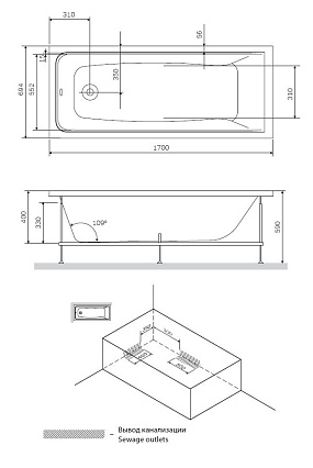 Акриловая ванна Am.Pm Gem W90A-170-070W-A1 170x70 см