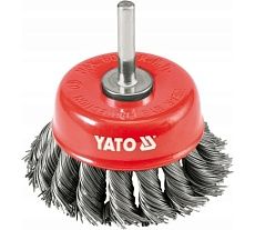 Щетка-крацовка 75 мм, чашка со стержнем Yato YT-4752