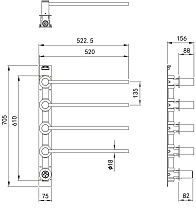 Полотенцесушитель электрический Wonzon&Woghand Munchen WW-A354-MB черный матовый