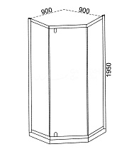 Душевой уголок Cerutti C3ABD 90x90 рифленый, черный