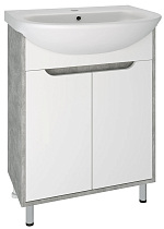 Тумба с раковиной Runo Эко 60 см серый бетон