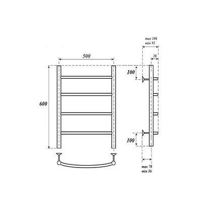 Полотенцесушитель электрический Point PN04156E П4 50x60 хром