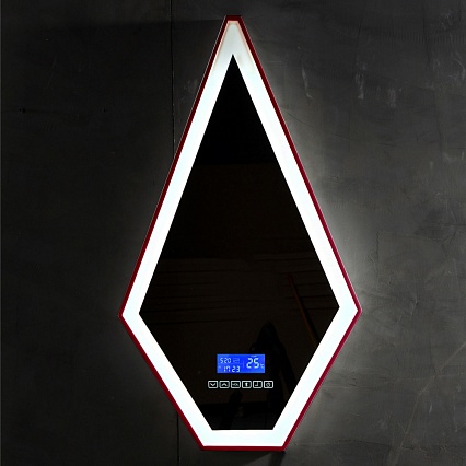Зеркало Abber Stein 45 см с подсветкой, красный AS6611R
