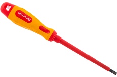 Отвертка Kraftool Expert 250083-5.5-125 высоковольтная Cr-Mo-V стержень двухкомпонентная маслобензостойкая рукоятка SL 5.5x125 мм