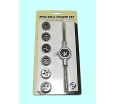 Набор CNIC из 7 штук плашек М3-М12 9ХС + плашкодержатель 8 позиций SC008-1 65518