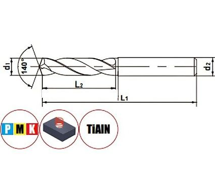Сверло тв/сплав. по металлу SANT D80.08х46х91.30.140.TiAlN 4603390585674