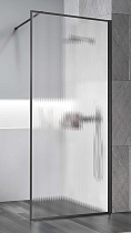 Душевая перегородка Vincea Walk-In VSW-1HP800FLGM 80x200 вороненая сталь, рифленое