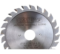 Диск пильный подрезной регулируемый (120х22х2.8-3.6 мм; Z=12+12) CMT  289.120.24K