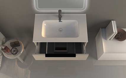 Тумба с раковиной Cezares Urban 75 см Spatolato bianco