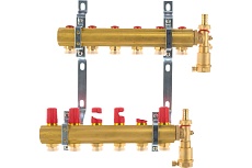 Комплект коллекторов Danfoss FHF-6 set с кронштейнами и воздухоотводчиками 6 контуров 088U0706