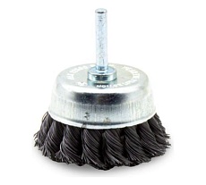 Щетка для дрели чашка 65 мм, крученая Варяг 018218