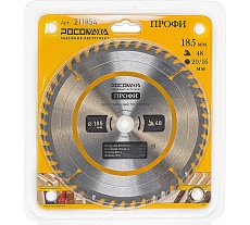 Пильный диск по дереву ПРОФИ 185х20/16 мм, 48Т РОСОМАХА 211854