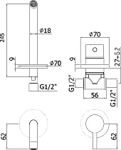 Смеситель для раковины Paffoni Light LIG007BO70 белый матовый (24,5 мм)