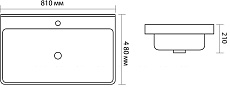 Раковина Aquanet Ирис 80 см 00301805