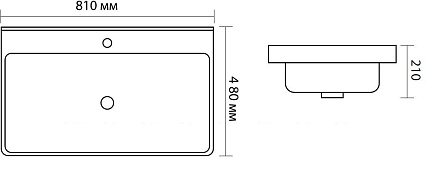 Раковина Aquanet Ирис 80 см 00301805