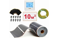 Плёночный электрический тёплый пол ТеплоСофт 10м.кв. с сенсорным терморегулятором плёнка 10м.кв./сенс