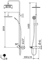 Душевая стойка Cezares Leaf LEAF-CDA-23-NOP черный матовый