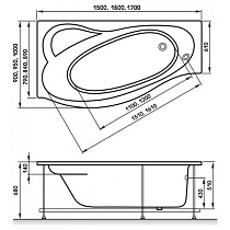 Акриловая ванна Marka One Gracia 160x95 L