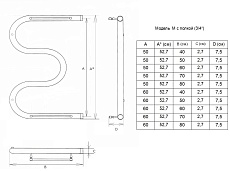 Полотенцесушитель водяной Двин M 3/4&quot; 50x53 с полкой, хром