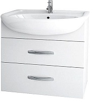 Тумба с раковиной Dreja Alda 65 см, 2 ящика, белый глянец