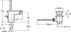 Смеситель для биде Jacob Delafon Stance E14763-CP