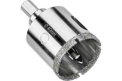 Коронка алмазная по керамограниту и керамике с центрирующим сверлом 40 мм Diamond Industrial DIDCSC040