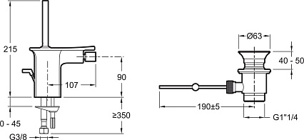 Смеситель для биде Jacob Delafon Stance E14763-CP