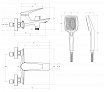 Смеситель для ванны Cezares LINER-VD-01 с душем, хром