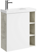 Тумба с раковиной Aqwella 5 stars Alba 60 см левая, светлый камень