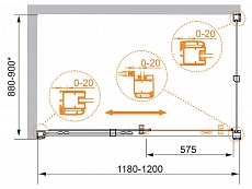 Душевой уголок Cezares Anima 120x90 ANIMA-W-AH-1-120/90-P-Cr рифленый