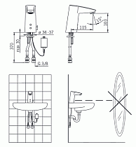 Смеситель для раковины Oras Cubista 2814F бесконтактный