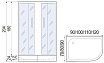 Душевой уголок Мономах ДУ 90/70/180 МЗ BL L/R 90x70 прозрачное с рисунком, черный, 10000008623