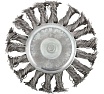 Корщетка, тип "колесо", со штифтом, стальная витая проволока, 100 мм MOS 38494М