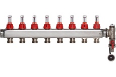 Коллектор ColSys p884 8 выходов с расходомерами, воздухоотводчиком и дренажным шаровым краном 188410508