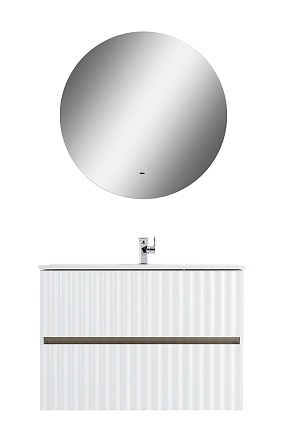 Мебель для ванной Art&Max Elegant 80 см, LED подсветка, белый матовый