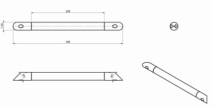 Поручень для ванны Black&White SN-1155 угловой