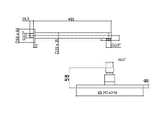 Верхний душ BelBagno Romano ROM-SLD-CRM