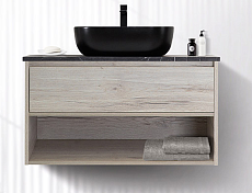 Мебель для ванной BelBagno Kraft 80 см со столешницей, 1 ящик, полка Rovere Galifax Bianco