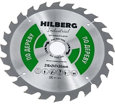 Диск пильный Industrial Дерево (216x30 мм; 24Т) Hilberg HW216