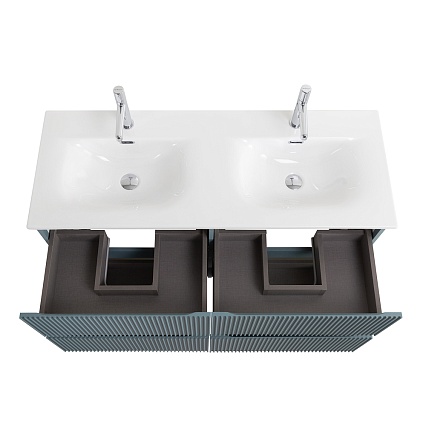 Тумба с раковиной BelBagno Uno 120 см, 4 ящика, Голубой матовый