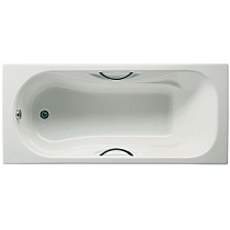 Чугунная ванна Roca Malibu 160x70 см 2334G0000 с отверстиями для ручек, с антискользящим покрытием