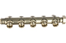 Коллекторная группа ELSEN 1&quot;, 5 контуров, размер отвода-3/4&quot;, нержавеющая сталь EMi01.05