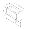 Тумба с раковиной Am.Pm Gem 75 см подвесная 2 ящика черный матовый