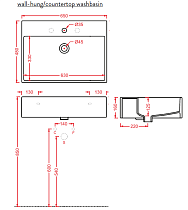 Раковина ArtCeram Quadro QUL003 01 00 65 см белый