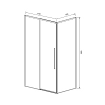 Душевой уголок Vincea Slim-N VSR-4SN8012CGB 120x80 черный, стекло тонированное