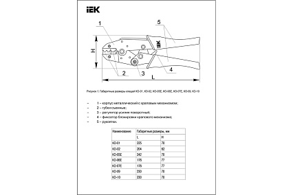 Обжимные клещи IEK КО-02 1,5-2,5 мм TKL10-D05-D25
